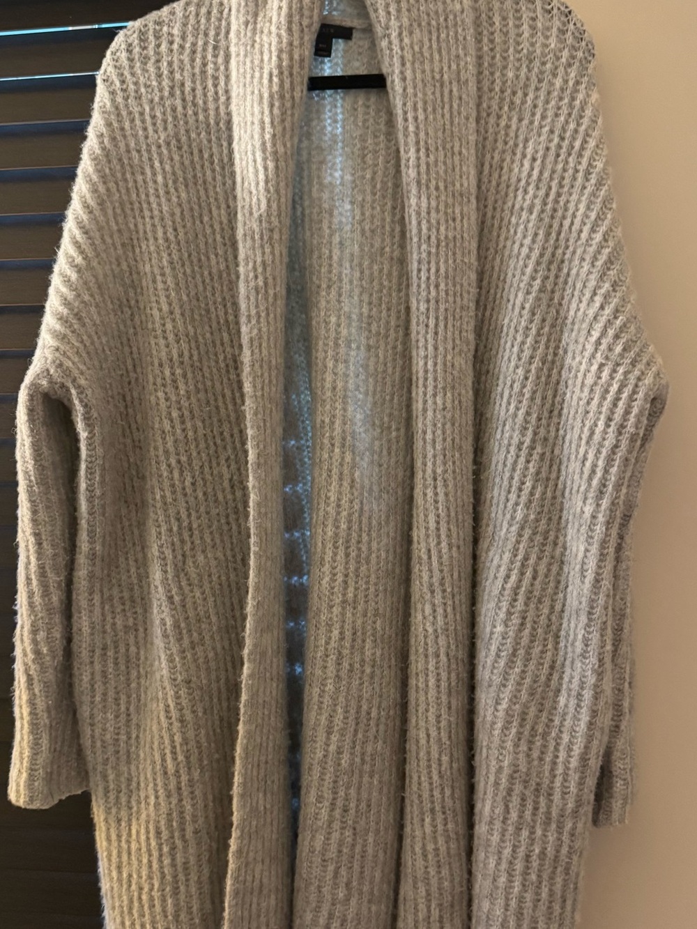 J. Crew Open-Front Ribbed Knit Cardigan in Grey